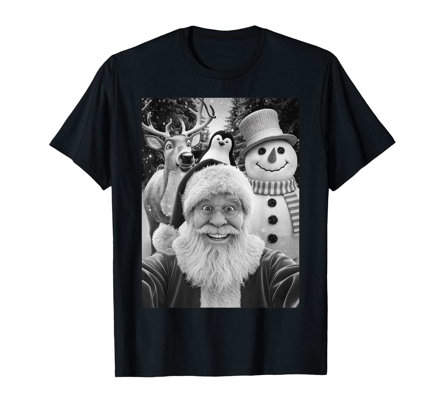 Funny Reindeer Selfie Christmas T-Shirt