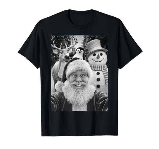 Funny Reindeer Selfie Christmas T-Shirt