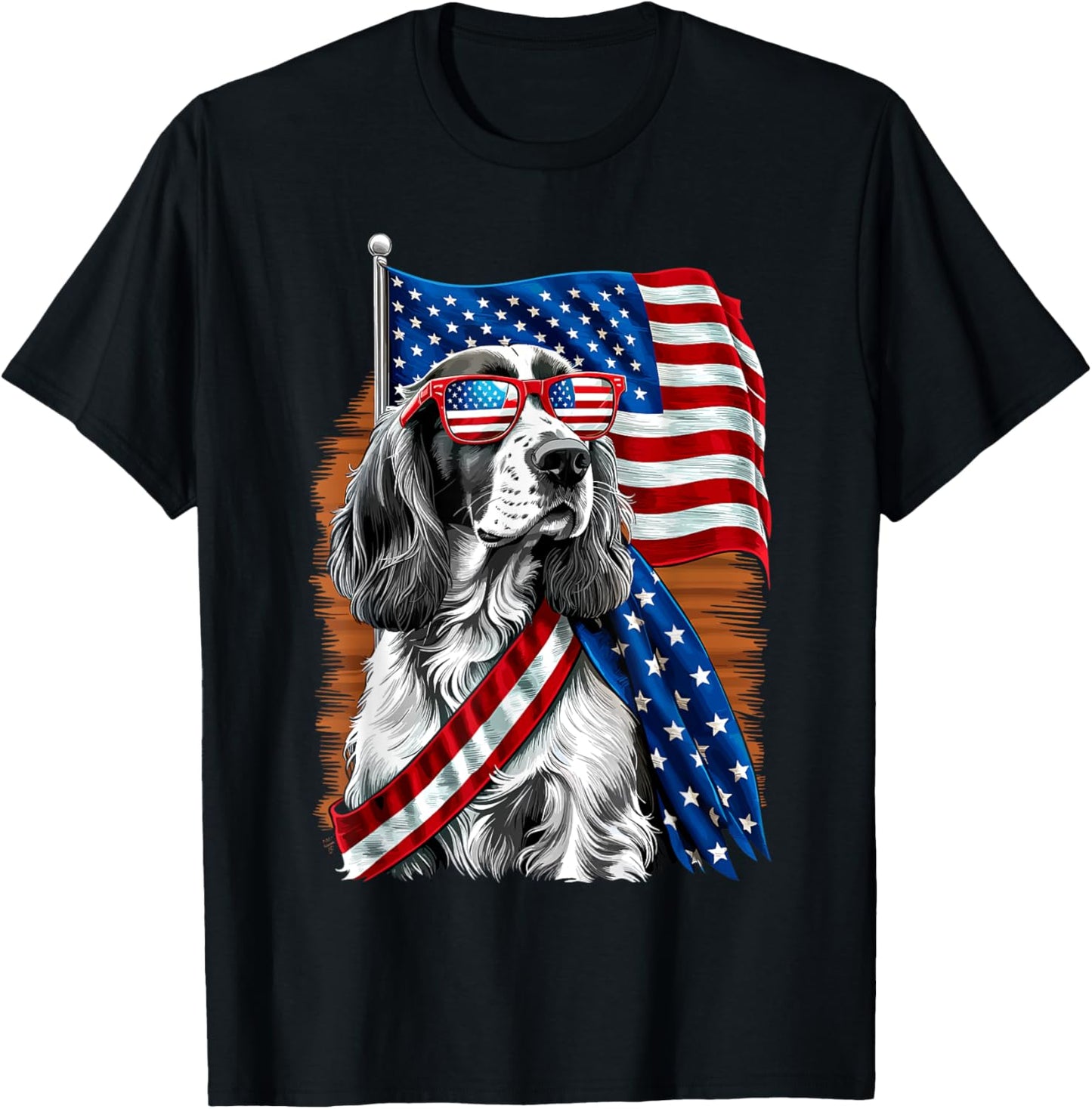 Patriotic Usa English Springer Spaniel Dog T-Shirt