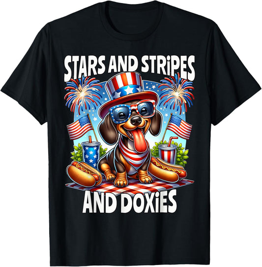 Dachshund July Doxie 4th of July Dachshund T-shirt