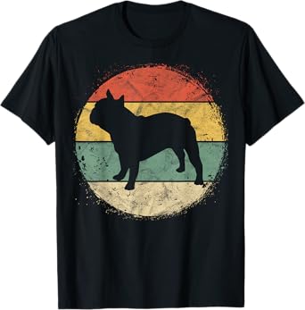 Circular Retro French Bulldog Owner Gift Frenchie Dad Mom T-Shirt for Men Women Kids