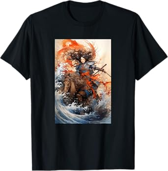 Eastern Aesthetic Samurai Japanese Horse Warrior Graphic T-Shirt