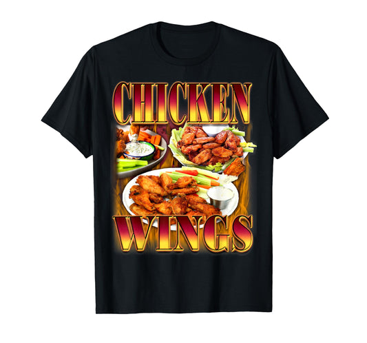 Wing Lover Bootleg Rap CDs Aesthetic 90s Funny Chicken Meme T-Shirt