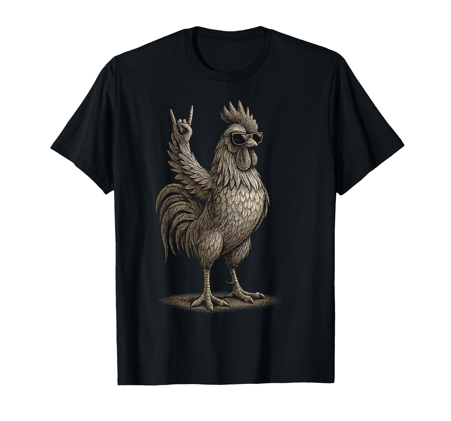 Retro Rooster Rock Music Funny Gifts Men Women Boy Girl Kid T-Shirt