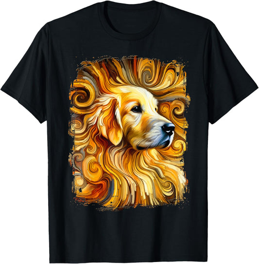 Cute Golden Retriever Colourful Artwork T-Shirt