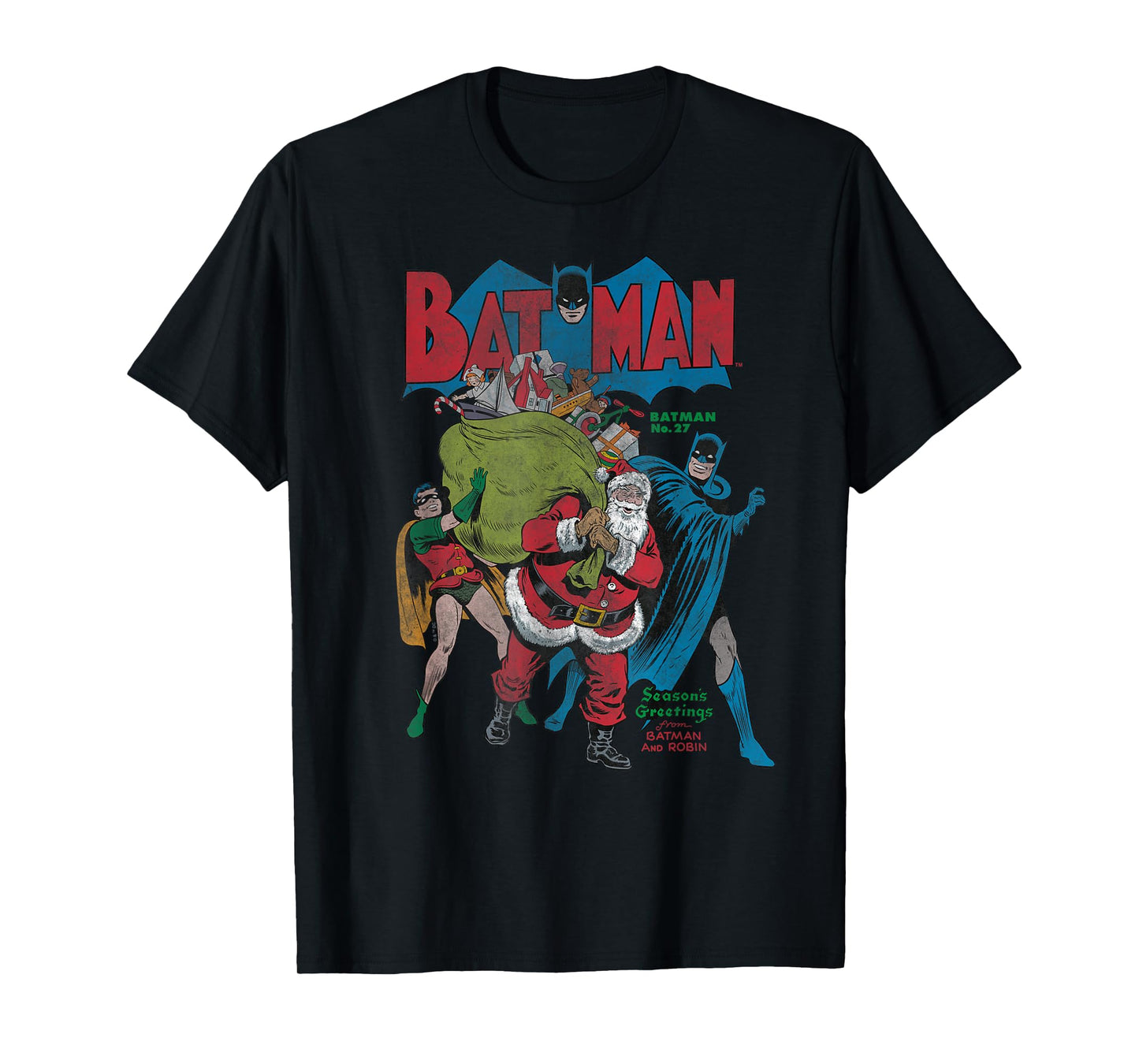 Batman Christmas Seasons Greetings T-Shirt