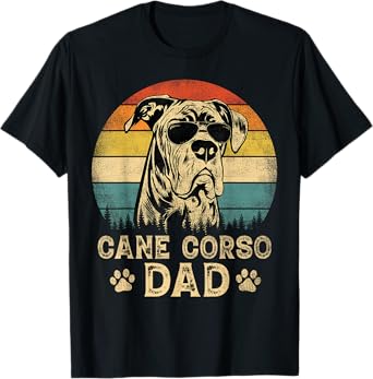 Vintage Cane Corso Dad Dog Lovers Father's Day Tee T-Shirt