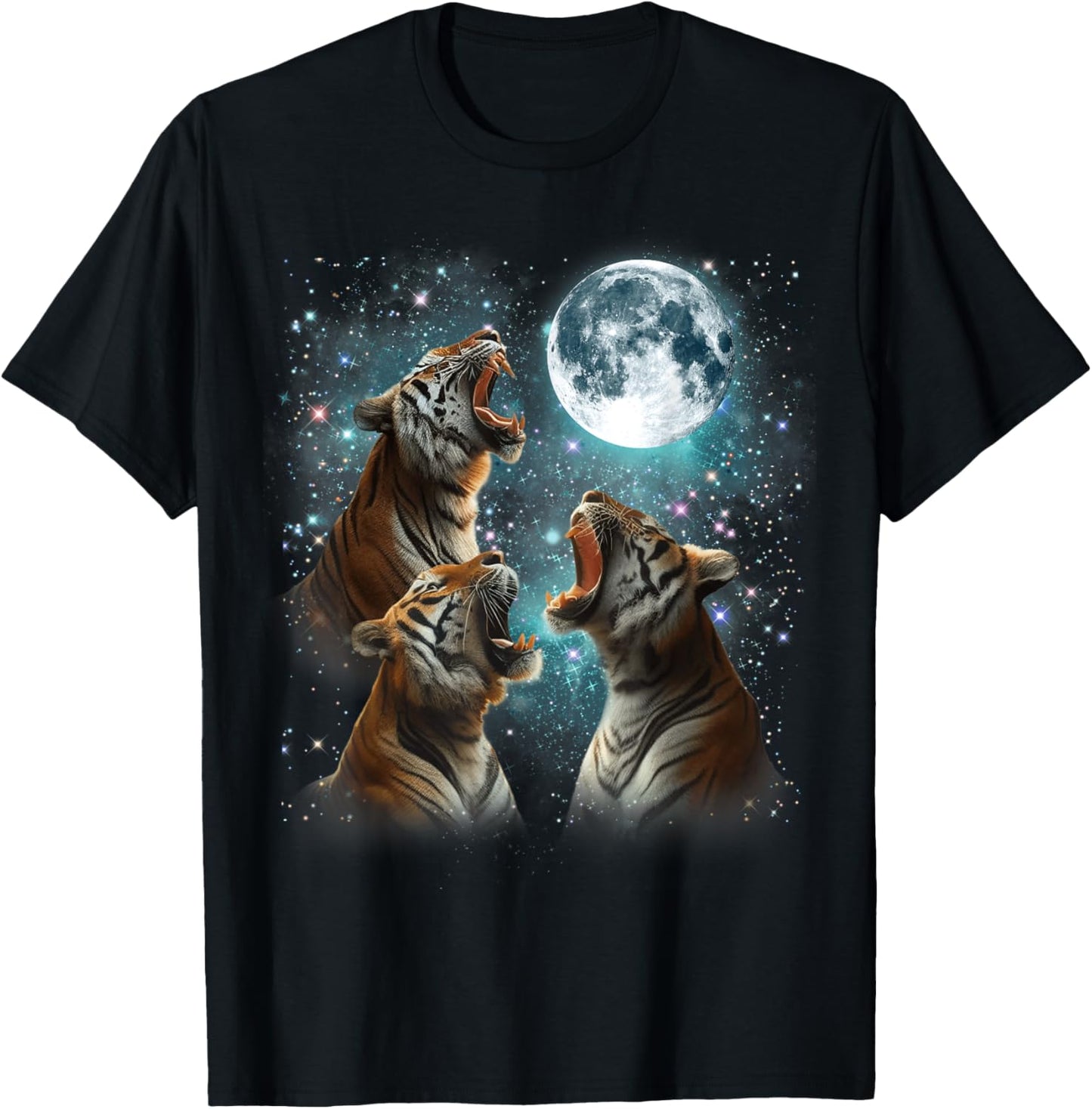 3 Tiger Moon Howling Tiger Head Funny For Men, Women, Kid T-Shirt