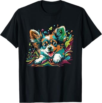 Papillon Dog Owner the cartoon of a Papillon dog T-Shirt for Men Women Girls Kids