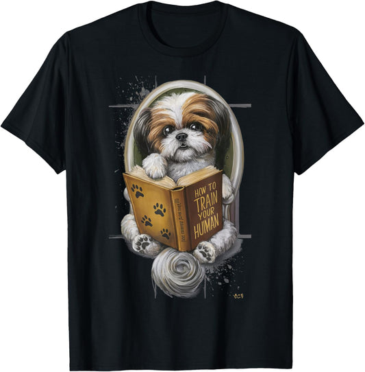 How to Train Your Human Shih Tzu Puppy Illustration T-Shirt