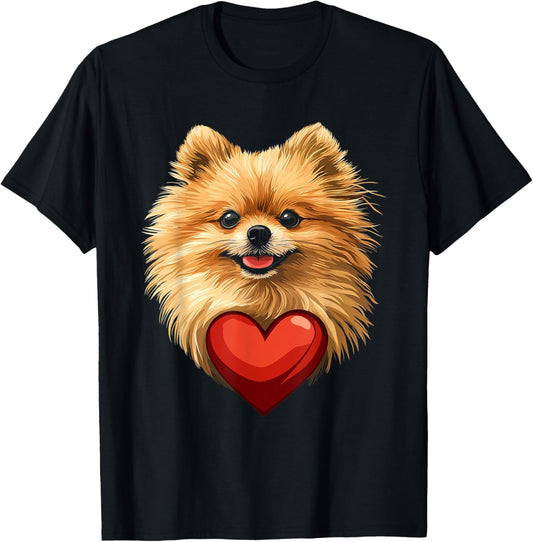 Valentine's Day Pomeranian Dog Vector T-Shirt