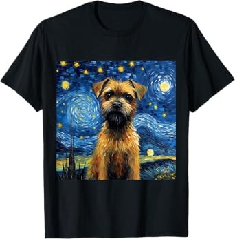 Border Terrier Starry Night - Border Terrier T-Shirt