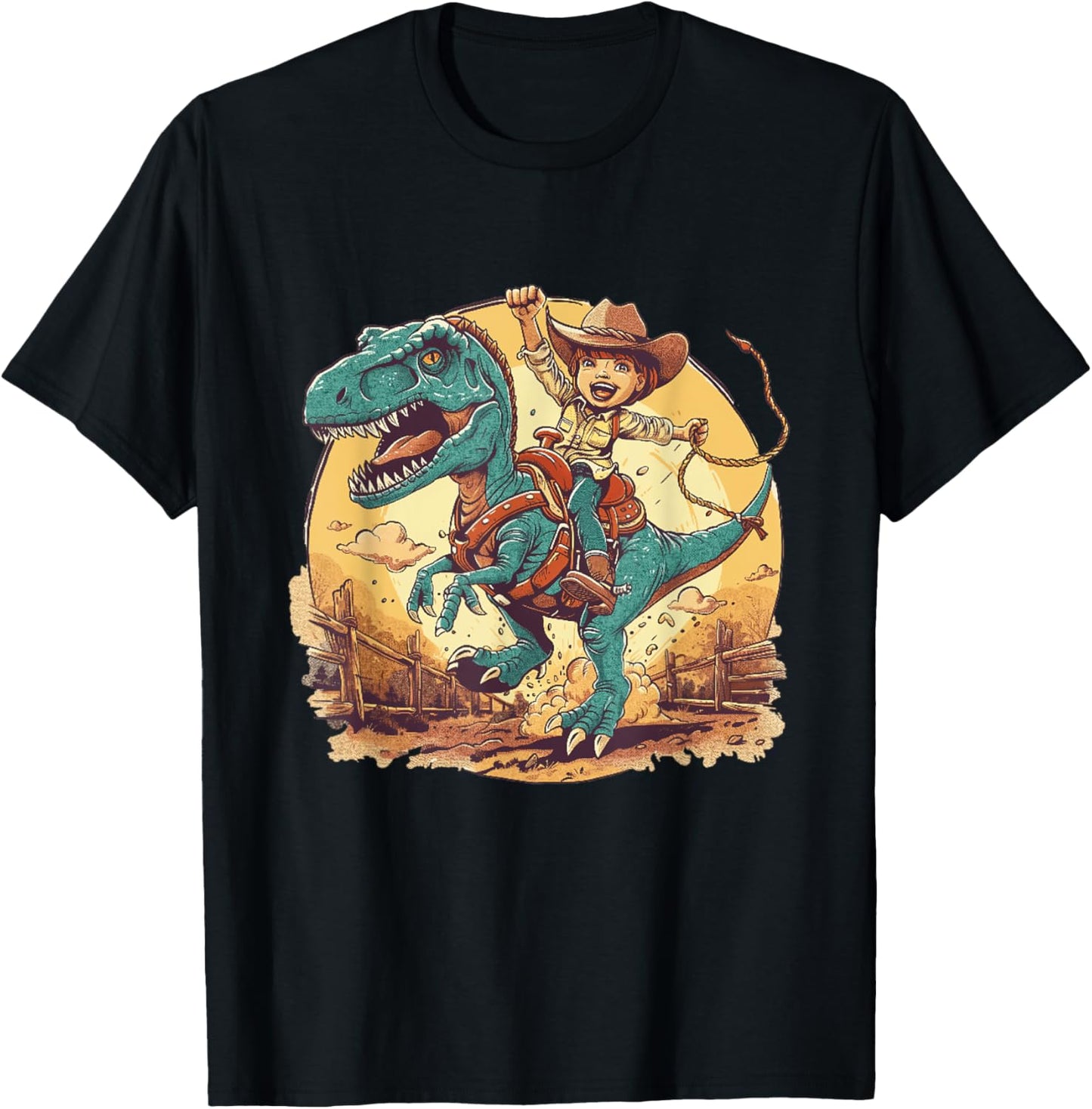 Dino Cowgirl Girls' Dinosaur Rodeo Rider - Nursery T-Shirt