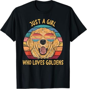 Girl Loves Golden Retrievers Dog Gifts T-Shirt