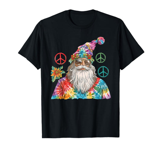 Gypsy Santa Claus Hippie Tie Dye Groovy Christmas T-Shirt