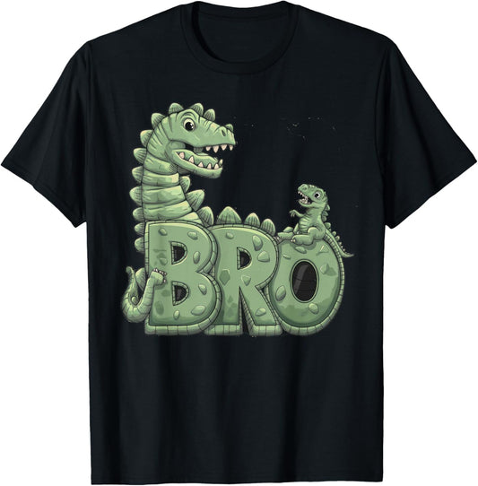 Bro One Happy Dude Birthday Dinosaur Outfit Family Matching T-Shirt