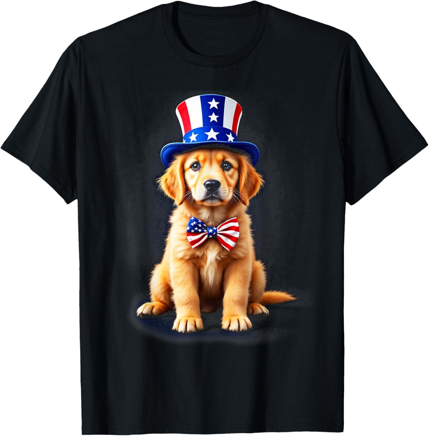 USA Dog 4th of July Golden Retriever Men Women Kids Funny T-Shirt