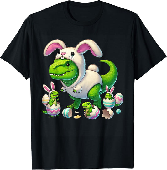Easter T-rex Bunny Ears Funny Dinosaur Costume Kids Boys T-Shirt