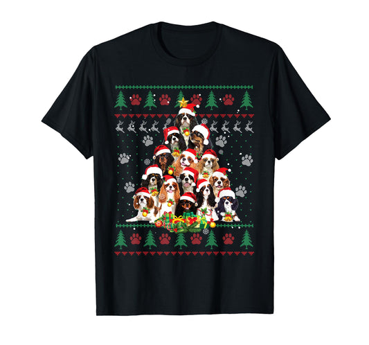 Cavalier King Charles Spaniel Christmas Tree Ugly Sweater T-Shirt