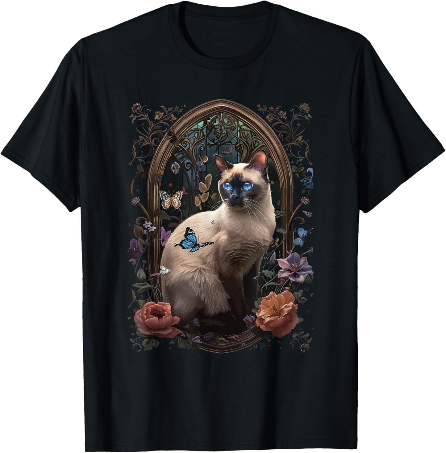 Siamese Cat Flower T-Shirt