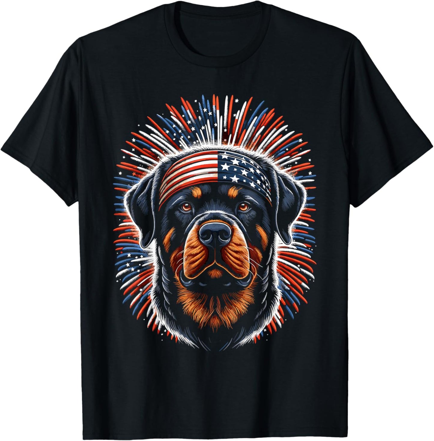 Rottweiler Rottie Dog 4th Of July USA American Flag T-Shirt