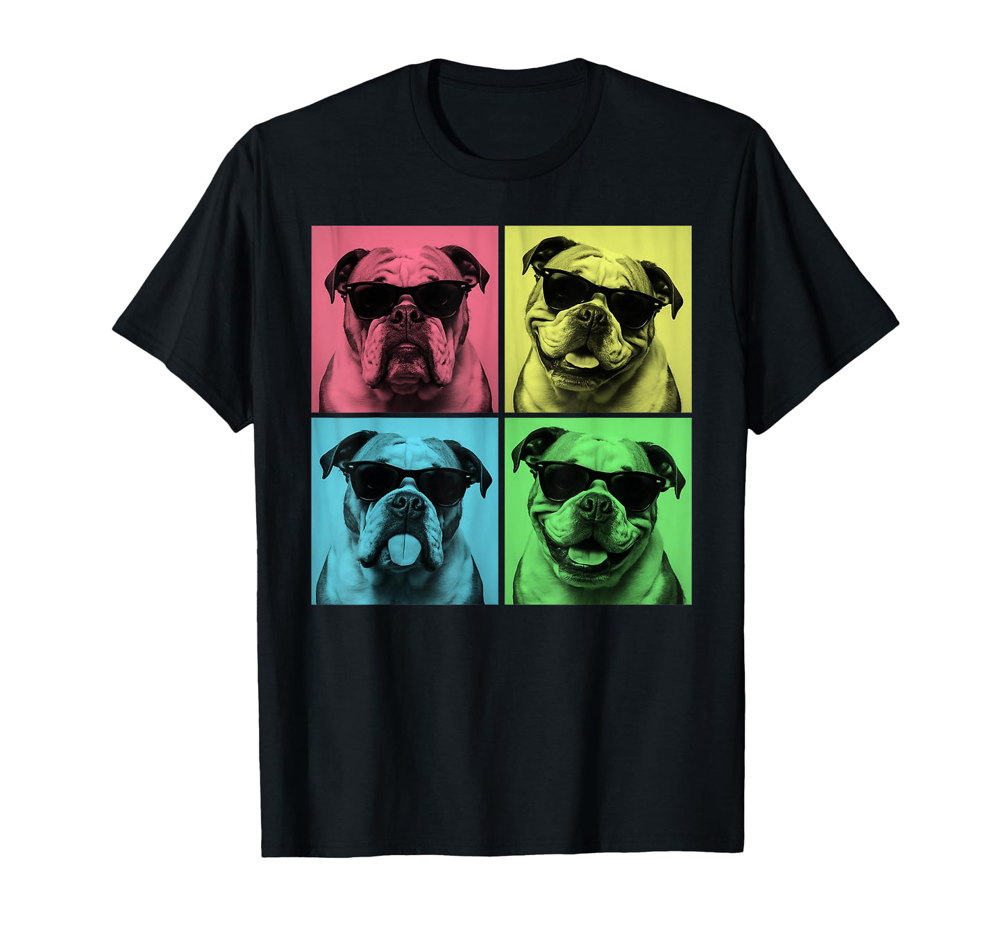 English Bulldog Pop Art Funny Bulldog Dog Lover Photo Booth T-Shirt