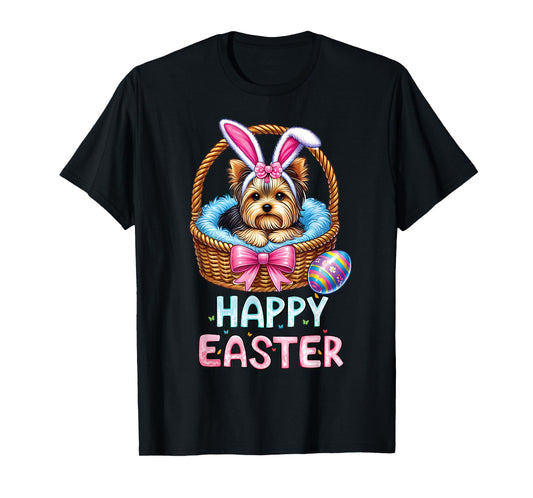 Happy Easter Yorkshire Terrier Dog Lovers Easter Bunny Women T-Shirt