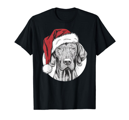 Joyful Vizsla Santa Dog on Vizsla Christmas Men Women Kids T-Shirt