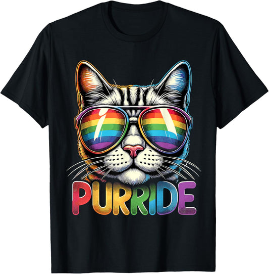 Funny Cat Gay Pride Rainbow LGBTQ T-Shirt