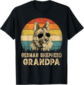 Vintage German Shepherd Grandpa Dog Lovers Father's Day T-Shirt