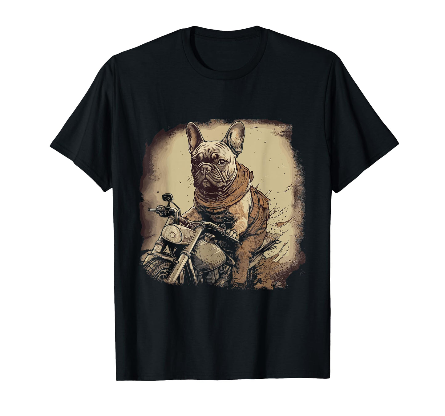 Funny Vintage French Bulldog Biker French Bulldog Motorcycle T-Shirt for Men Women