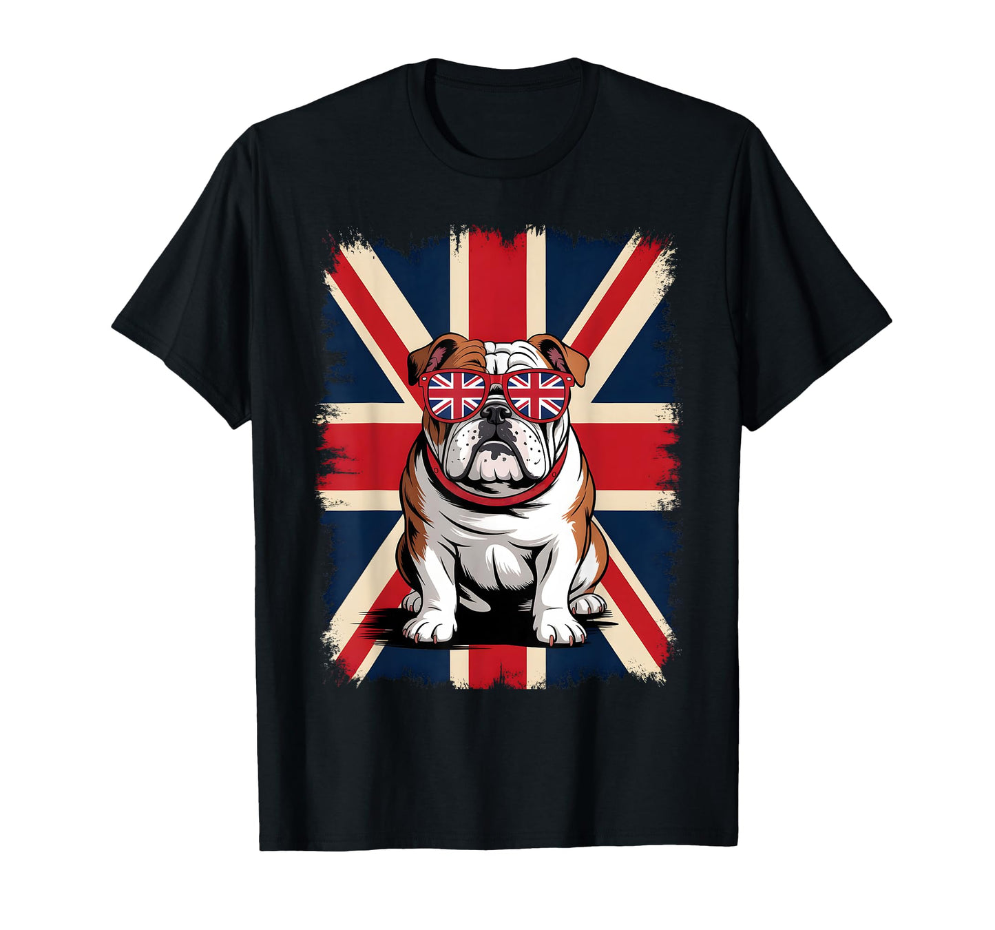 Union Jack Funny Bulldog UK Flag British Kids Boys Girls Men T-Shirt