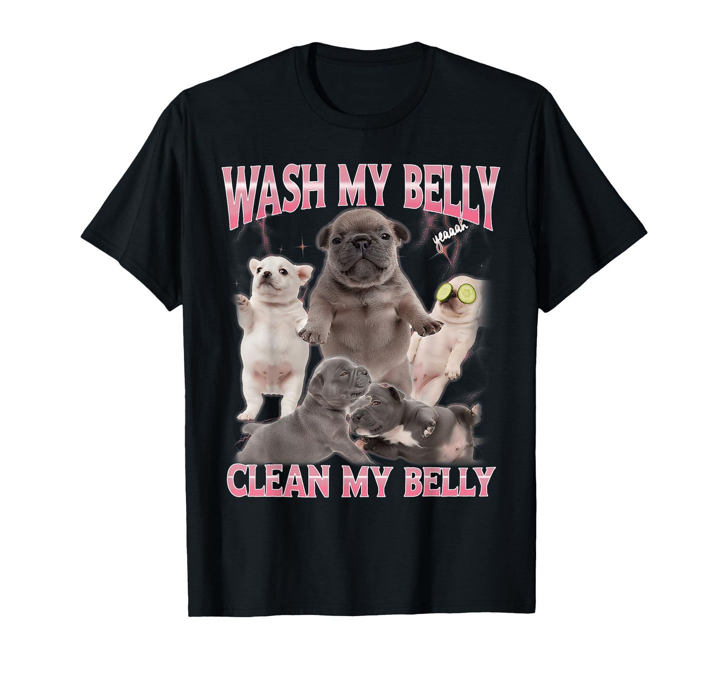 Pibble Meme Wash My Belly Funny Dog Clean My Belly Meme T-Shirt