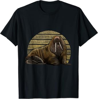 Walrus Drawing - Realistic Sea Lion Seals, Walrus T-Shirt