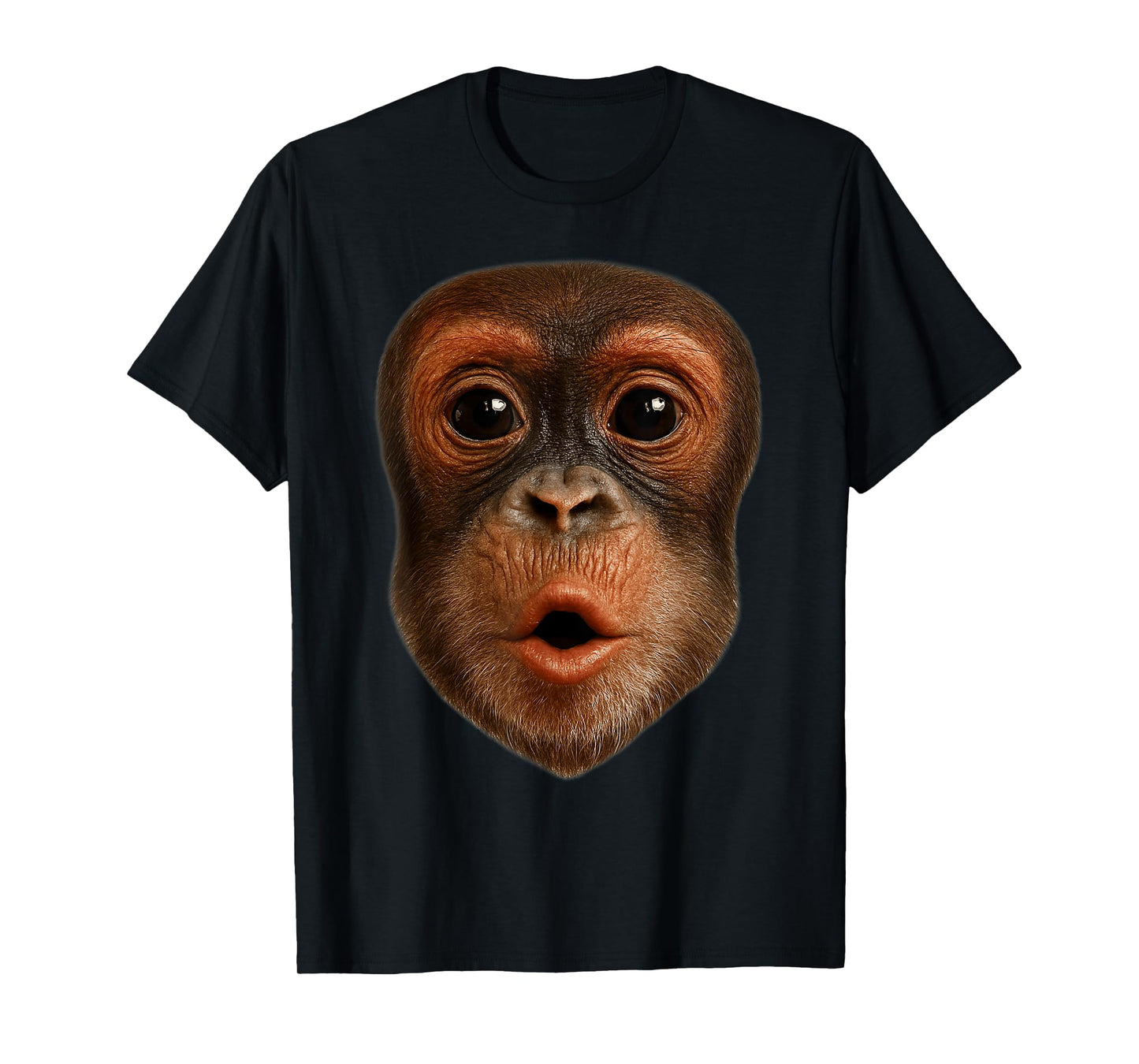 Monkey Blowing Stomach Face Funny Sarcastic Graphic T-Shirt