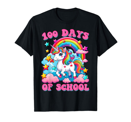 100 Days of School Unicorn Girls Cute 100th Day of School T-Shirt
