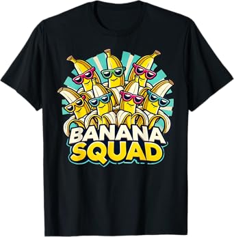 Funny Banana Squad Cartoon Crew T-Shirt