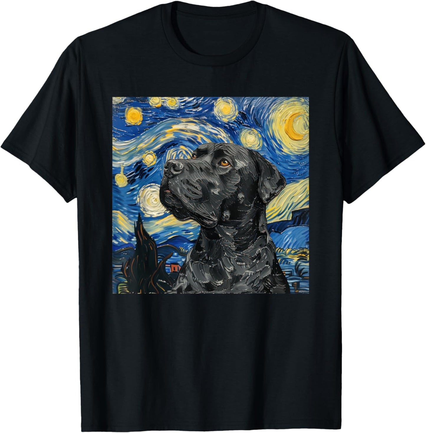 Cane Corso Dog Van Gogh Style Starry Night T-Shirt