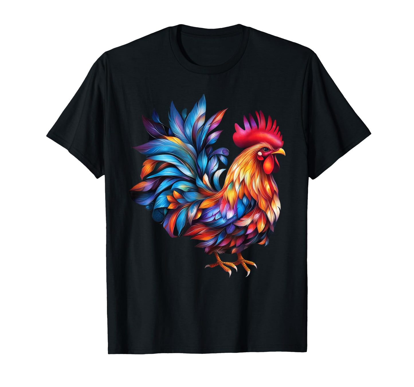 Colorful Rooster Chicken Art T-Shirt
