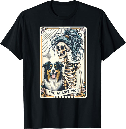 Aussie Mom Tarot Card Australian Shepherd Dog Mama Witchy T-Shirt