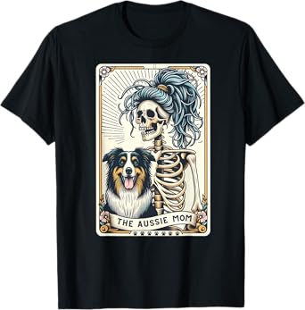 Aussie Mom Tarot Card Australian Shepherd Dog Mama Witchy T-Shirt for Men Women