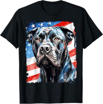 Pop Art Dog 4th of July Cane Corso T-Shirt