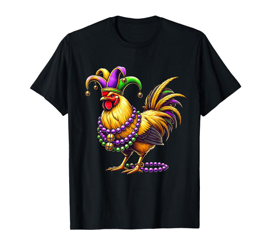 Chicken Beads Mardi Gras Carnival Farming Farmer Animal T-Shirt