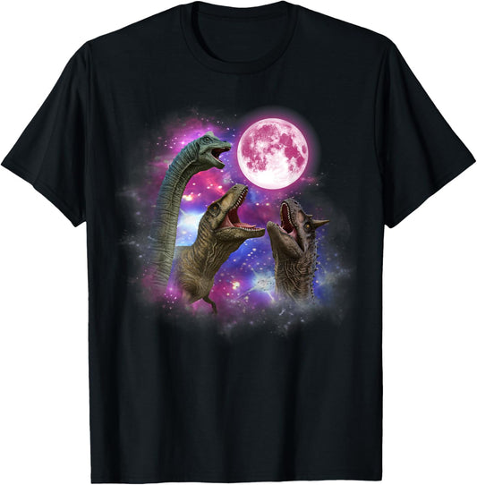 Dinosaur Howling At The Moon Wildlife colorful dinosaurs T-Shirt