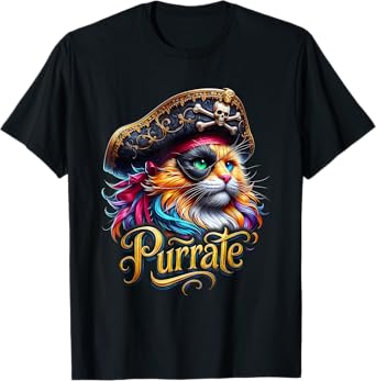 Cat Pirates Cat Purrate Cat Kitty Lover Adventure Memes T-Shirt