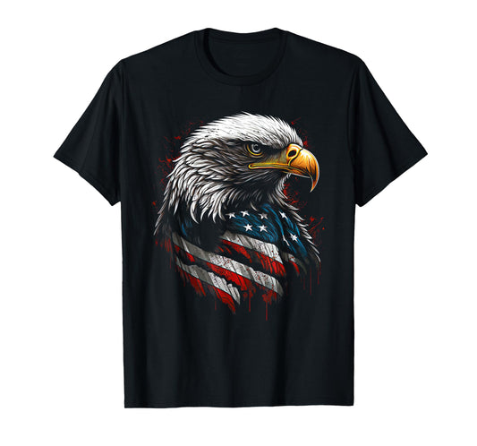 Patriotic Eagle USA American Flag 4th of July Men Women Boys T-Shirt