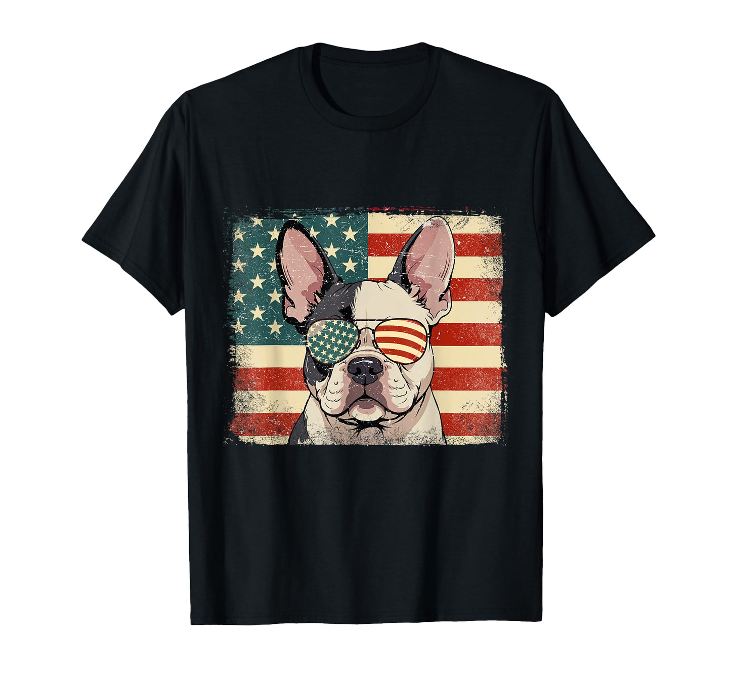 Patriotic French Bulldog Dog Lover USA Flag 4th Of July T-Shirt