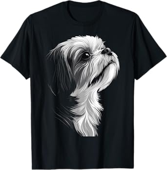 Shih Tzu Dog Graphic Pet Art Shih Tzu T-Shirt for Men Women Kids