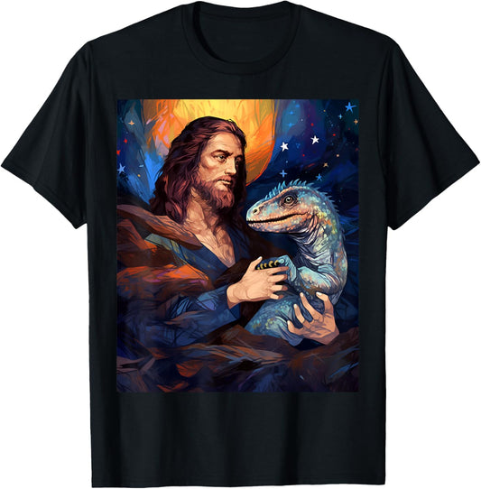 Dinosaur Jesus Shirts For Men Womens T Rex Funny Christian T-Shirt