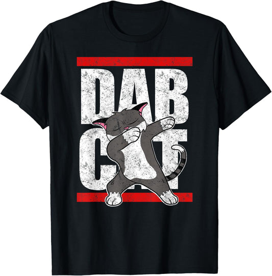 Dabbing Cat Cute Feline Vintage Dab Dance Funny Dab Cat T-Shirt